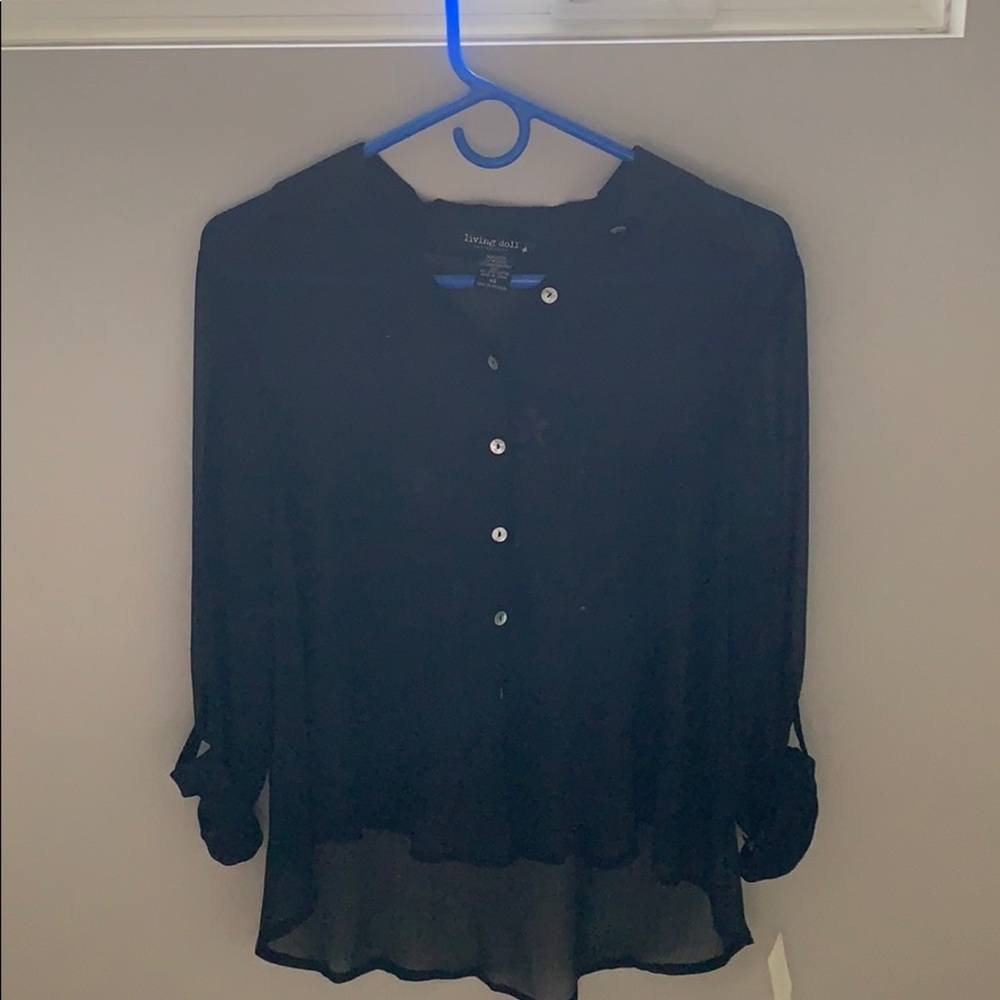 Sheer button up top